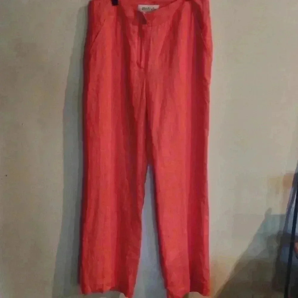 Women's Harve' Bernard linen tangerine pants‎ size 8